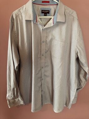 Johnston And Murphy Men's Medium Button Up Shirt Classic Dress Collared